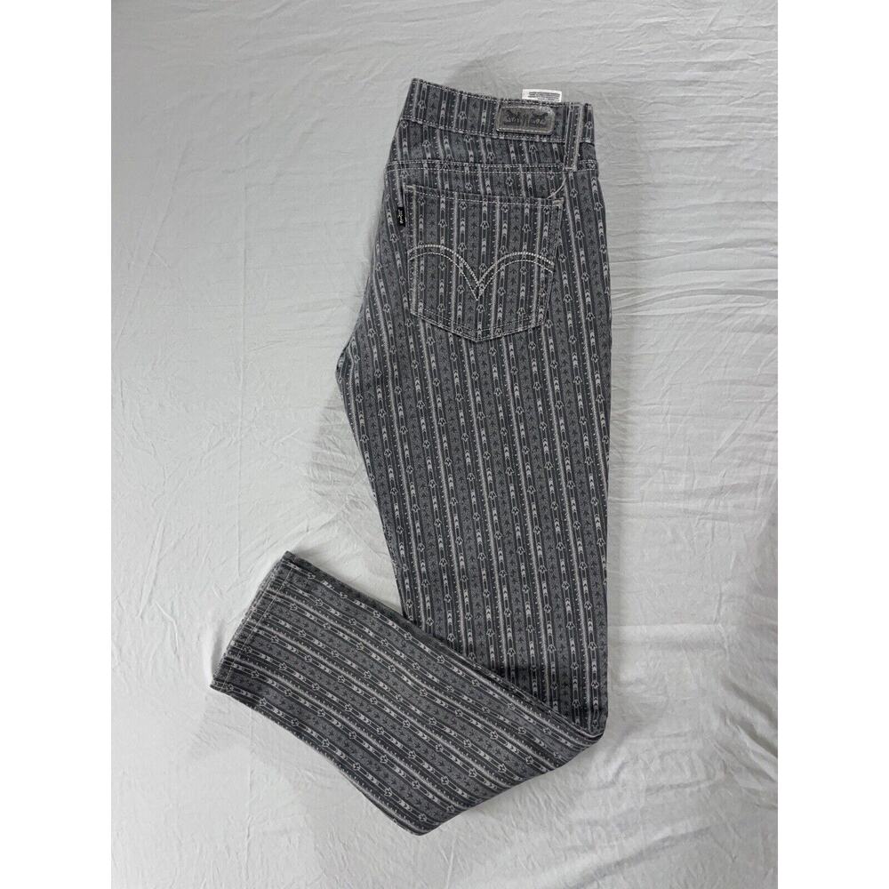 Levi's 524 Too Superlow Stretch Denim Skinny Jeans. Geometric Stripe, Size 11M.